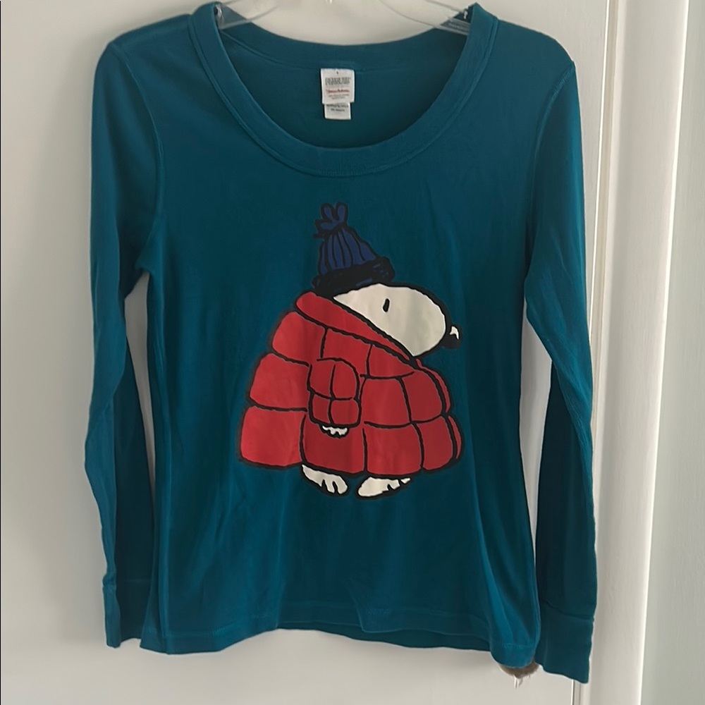 Hanna Andersson Teal Long Sleeve with Snoopy